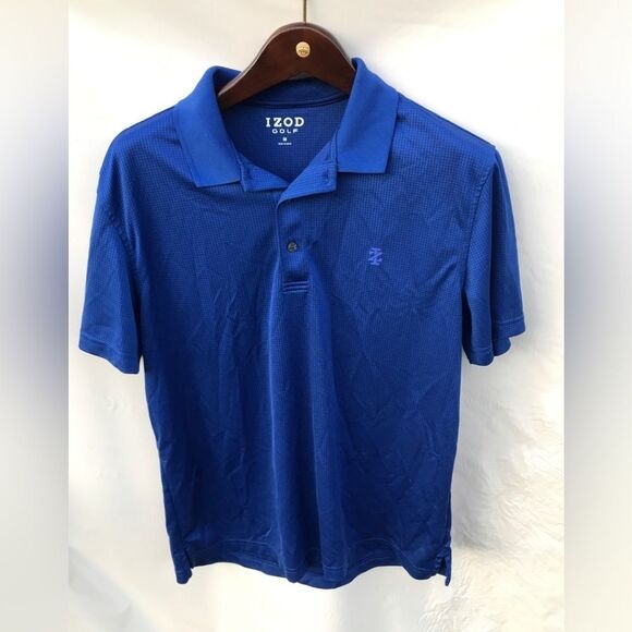 Izod Blue Stretch Short Sleeve Polo Shirt Men's Size Medium - Picture 1 of 4